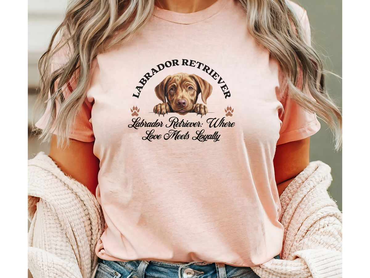 Labrador Retriever T-Shirt – Unisex Tee with “Where Love Meets Loyalty” Slogan | Loyal Dog Lover Gift