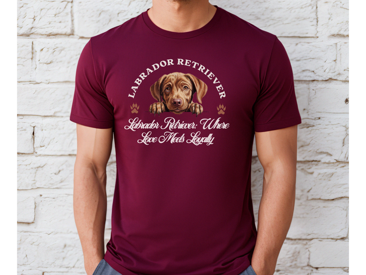 Labrador Retriever T-Shirt – Unisex Tee with “Where Love Meets Loyalty” Slogan | Loyal Dog Lover Gift