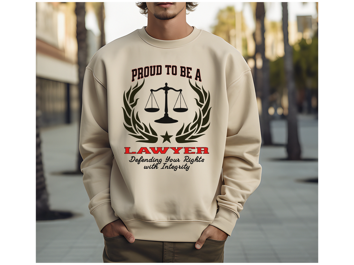 Lawyer Sweatshirt – Unisex Legal Professional Gift – Proud to Be a Lawyer: Defending Your Rights with Integrity