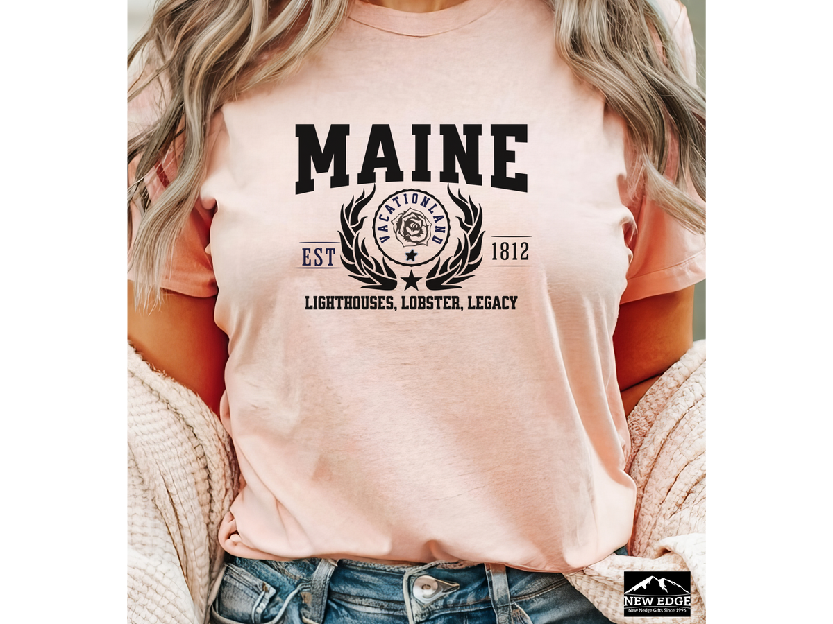 Maine State Legacy T-Shirt – Unisex Coastal Heritage Tee | "Lighthouses, Lobster, Legacy" | New England Pride Shirt