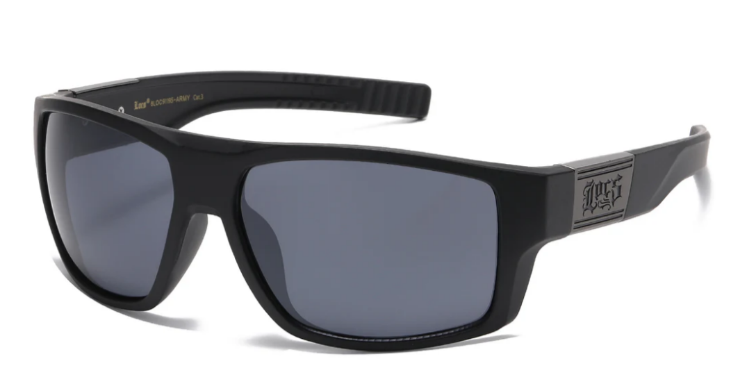 Locs 8LOC91195-ARMY Square Wrap Sunglasses – Military-Inspired Colors with Smoke Lenses