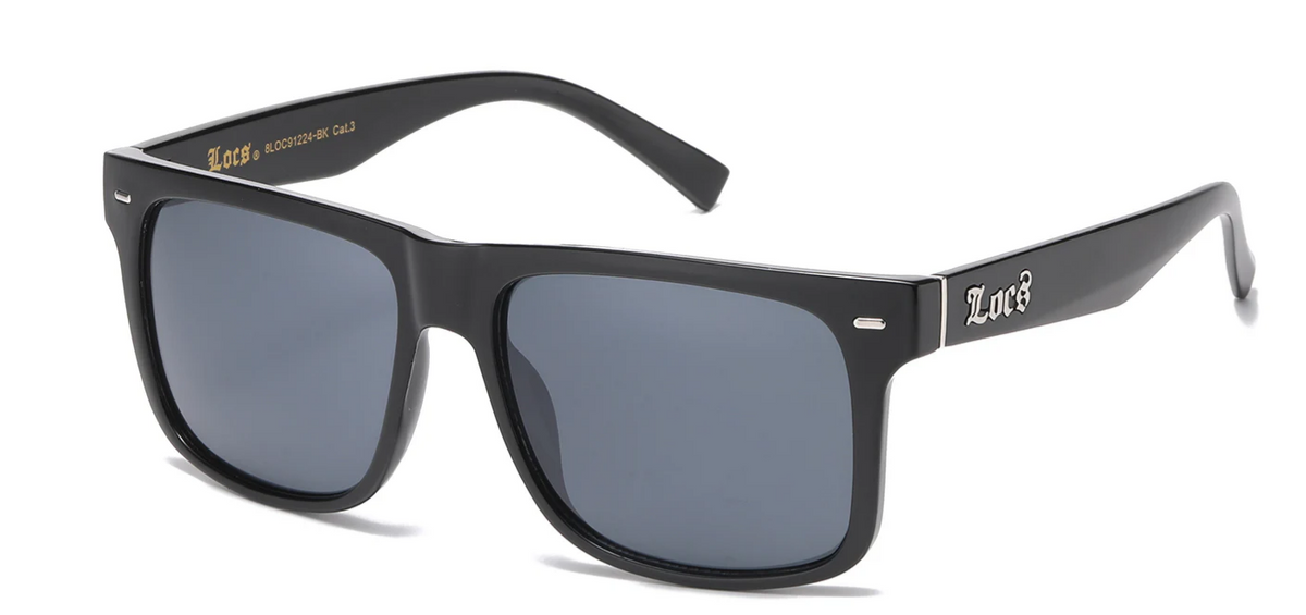 Locs 8LOC91224-BK Unisex Dark Sunglasses – Classic Hardcore Street Style Shades