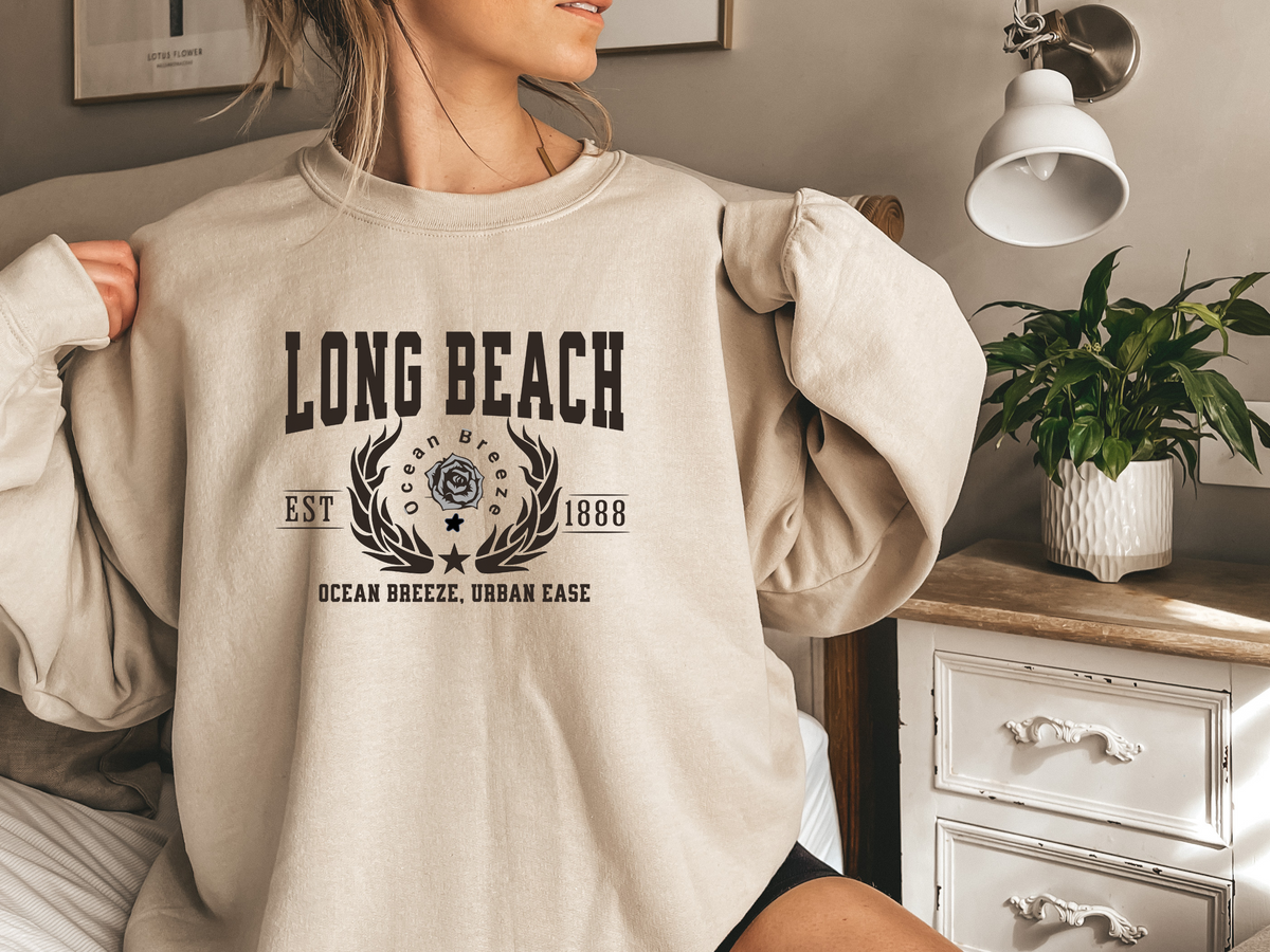 Long Beach Legacy Unisex Sweatshirt Ocean Breeze Urban Ease California Coastal Vibes Pullover