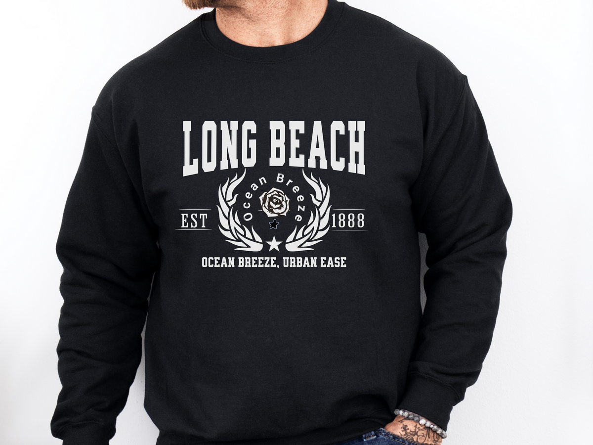 Long Beach Legacy Unisex Sweatshirt Ocean Breeze Urban Ease California Coastal Vibes Pullover