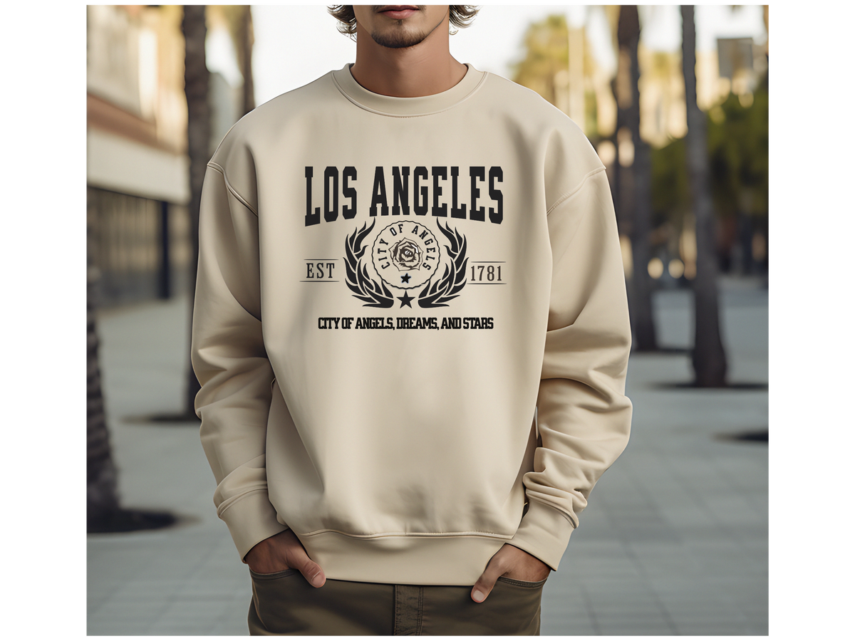 Los Angeles Legacy Unisex Sweatshirt "City of Angels Dreams and Stars" Vintage California Lifestyle