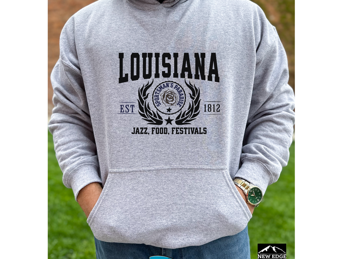 Louisiana State Legacy Hoodie – "Jazz, Food, Festivals" | Unisex Pullover | Bayou Vibes Sweatshirt
