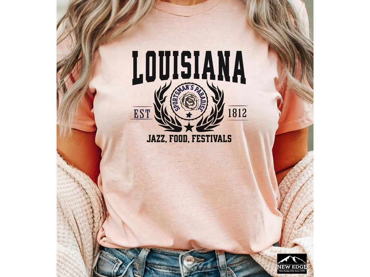 Louisiana State Legacy T-Shirt – Unisex Bayou Culture Tee | "Jazz, Food, Festivals" | New Orleans Pride Shirt
