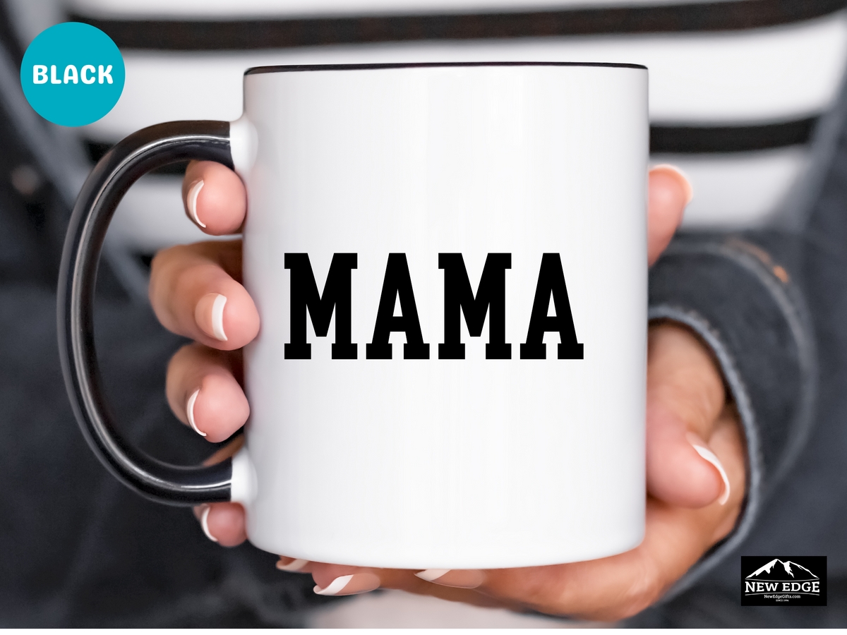 MAMA Letters Coffee Mug – 11oz & 15oz Classic Accent Mug – Simple and Stylish Gift for Mom – Everyday Cozy Coffee Cup