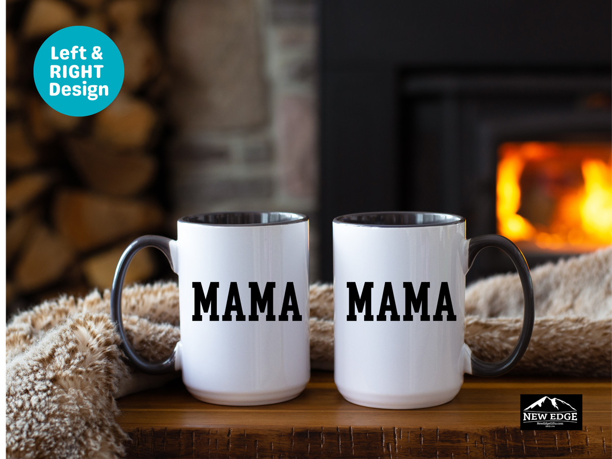 MAMA Letters Coffee Mug – 11oz & 15oz Classic Accent Mug – Simple and Stylish Gift for Mom – Everyday Cozy Coffee Cup