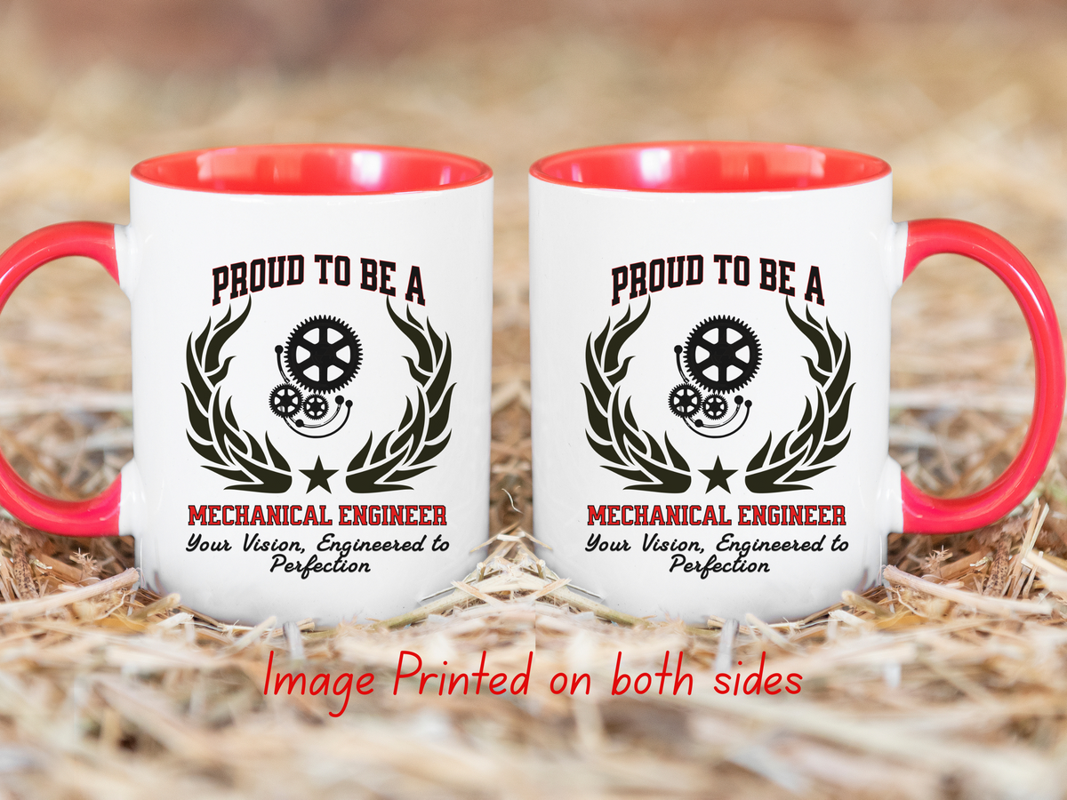 PROUD TO BE A MECHANICAL ENGINEER Accent Coffee Mug – “Your Vision, Engineered to Perfection” – Engineering Gift by New Edge Gifts and Novelties