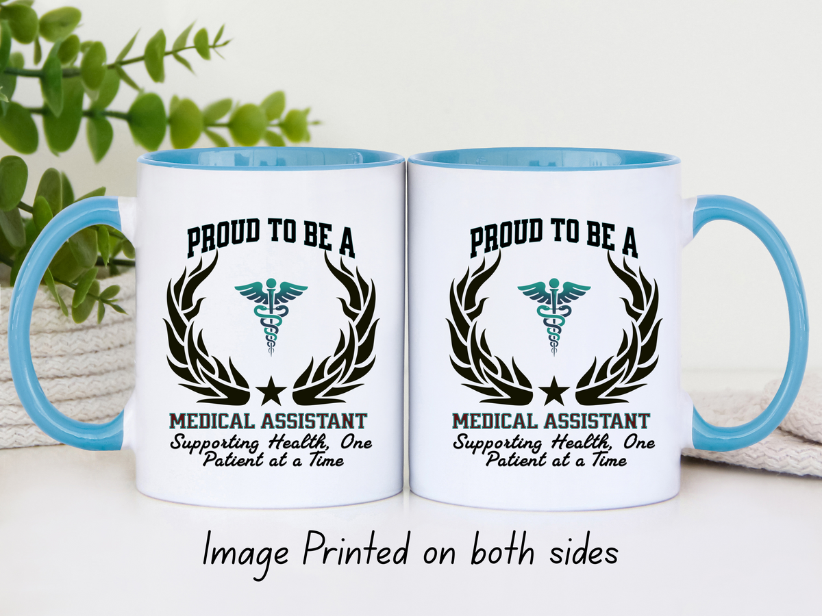 PROUD TO BE A MEDICAL ASSISTANT Accent Coffee Mug – “Supporting Health, One Patient at a Time” – Healthcare Appreciation Gift by New Edge Gifts and Novelties