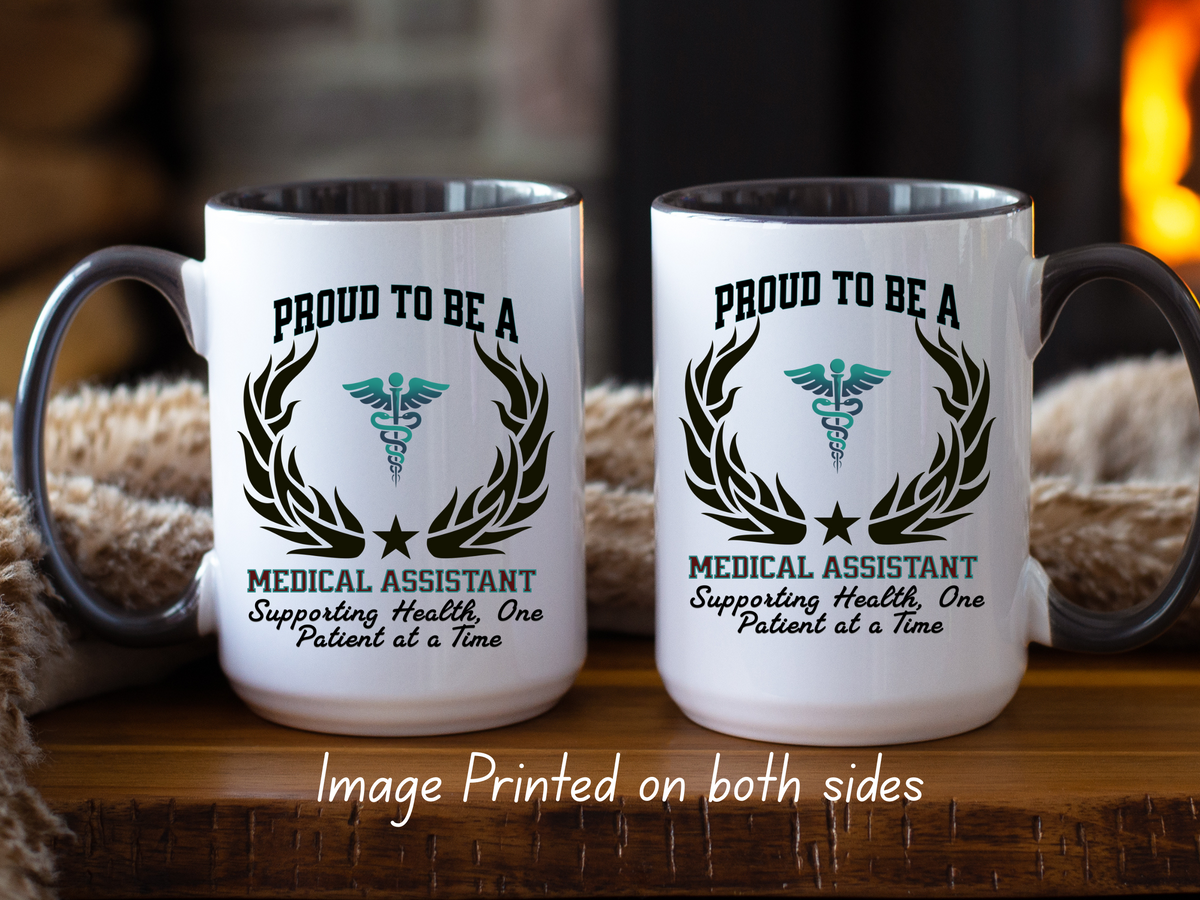PROUD TO BE A MEDICAL ASSISTANT Accent Coffee Mug – “Supporting Health, One Patient at a Time” – Healthcare Appreciation Gift by New Edge Gifts and Novelties