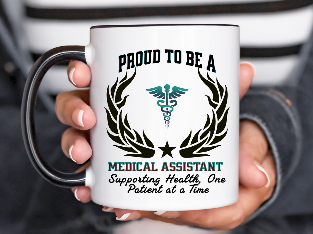 PROUD TO BE A MEDICAL ASSISTANT Accent Coffee Mug – “Supporting Health, One Patient at a Time” – Healthcare Appreciation Gift by New Edge Gifts and Novelties