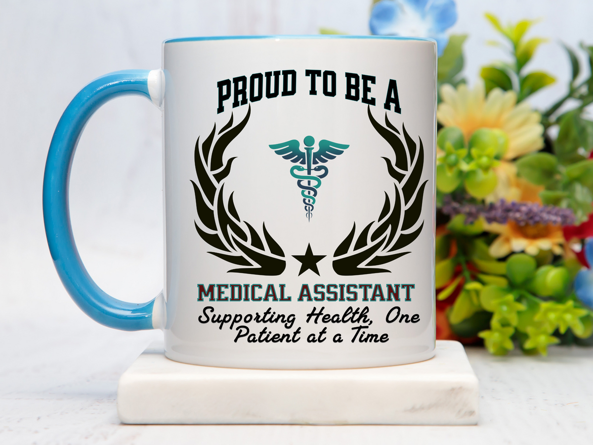 PROUD TO BE A MEDICAL ASSISTANT Accent Coffee Mug – “Supporting Health, One Patient at a Time” – Healthcare Appreciation Gift by New Edge Gifts and Novelties