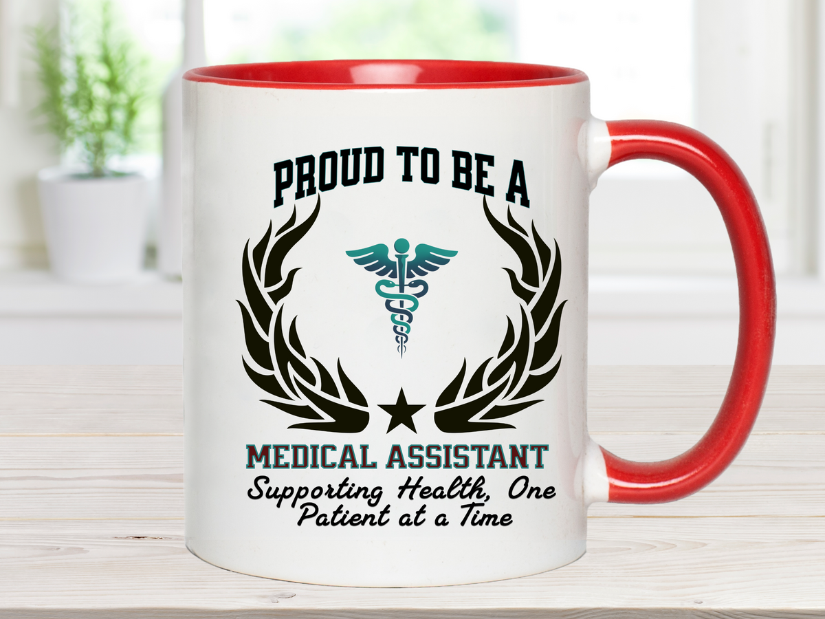 PROUD TO BE A MEDICAL ASSISTANT Accent Coffee Mug – “Supporting Health, One Patient at a Time” – Healthcare Appreciation Gift by New Edge Gifts and Novelties