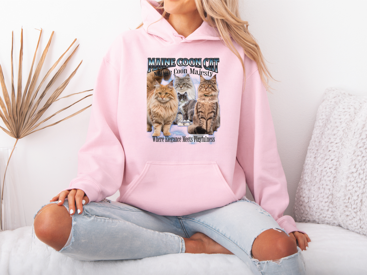 Maine Coon Cat Hoodie – Unisex Bootleg Collage Sweatshirt | Maine Coon Majesty