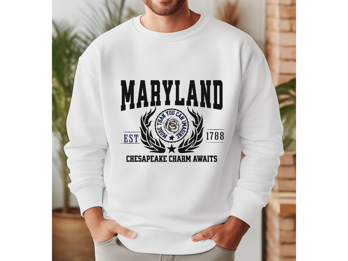 Maryland State Legacy Sweatshirt – Chesapeake Charm Awaits | Unisex Coastal Heritage Pullover