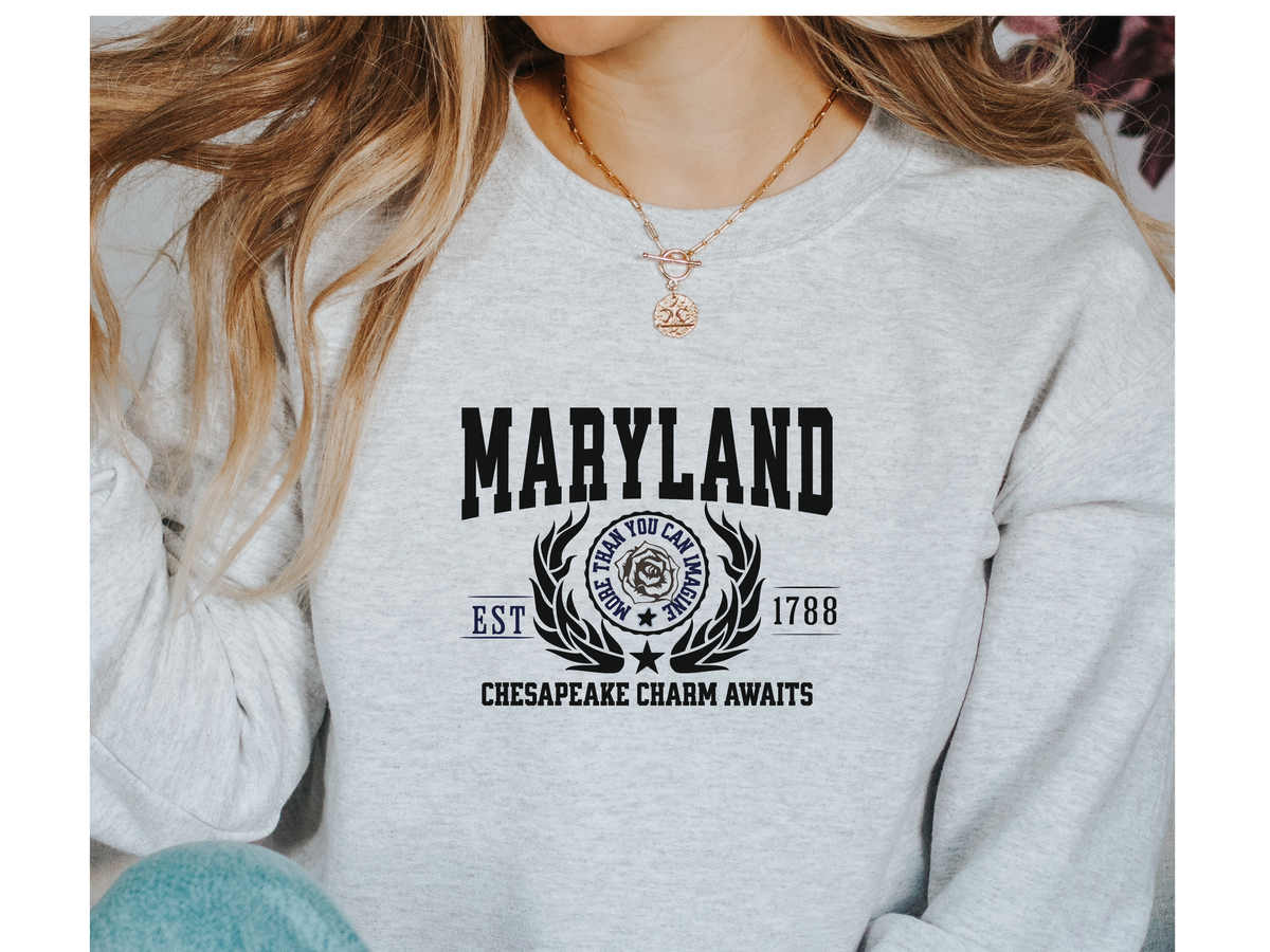 Maryland State Legacy Sweatshirt – Chesapeake Charm Awaits | Unisex Coastal Heritage Pullover