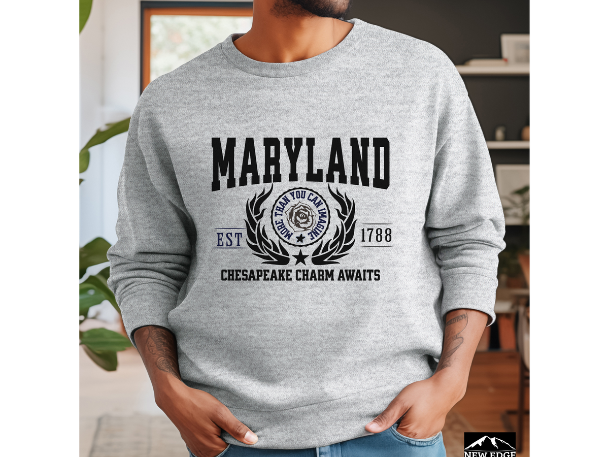 Maryland State Legacy Sweatshirt – Chesapeake Charm Awaits | Unisex Coastal Heritage Pullover