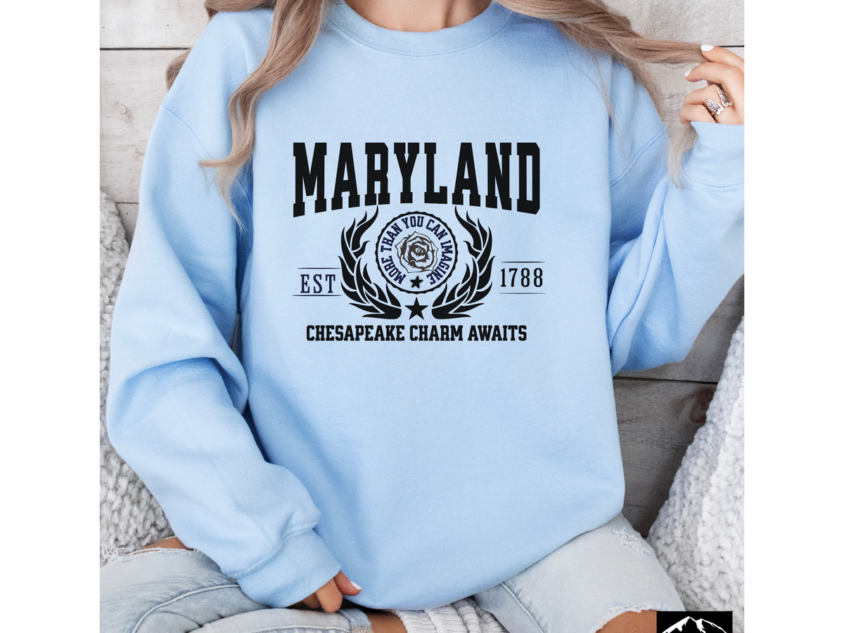 Maryland State Legacy Sweatshirt – Chesapeake Charm Awaits | Unisex Coastal Heritage Pullover