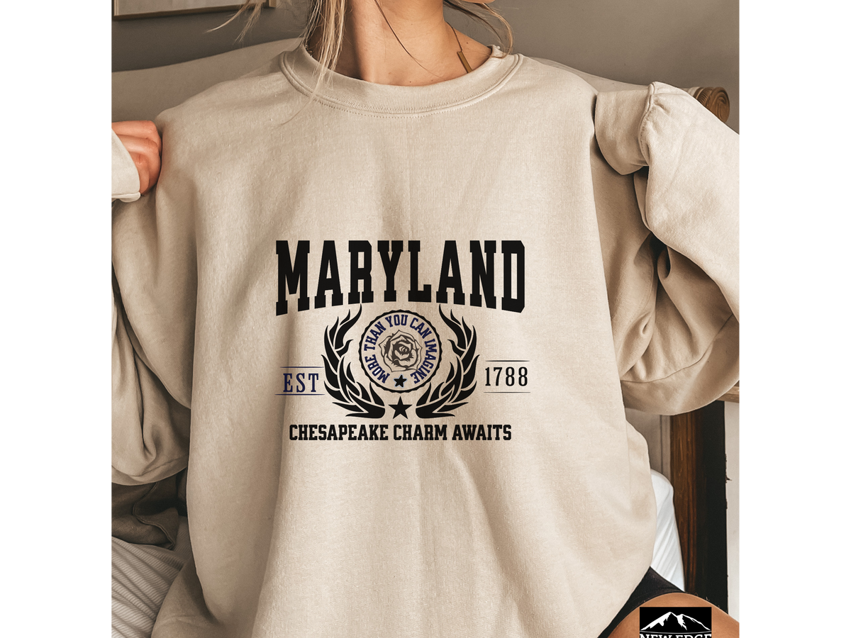 Maryland State Legacy Sweatshirt – Chesapeake Charm Awaits | Unisex Coastal Heritage Pullover