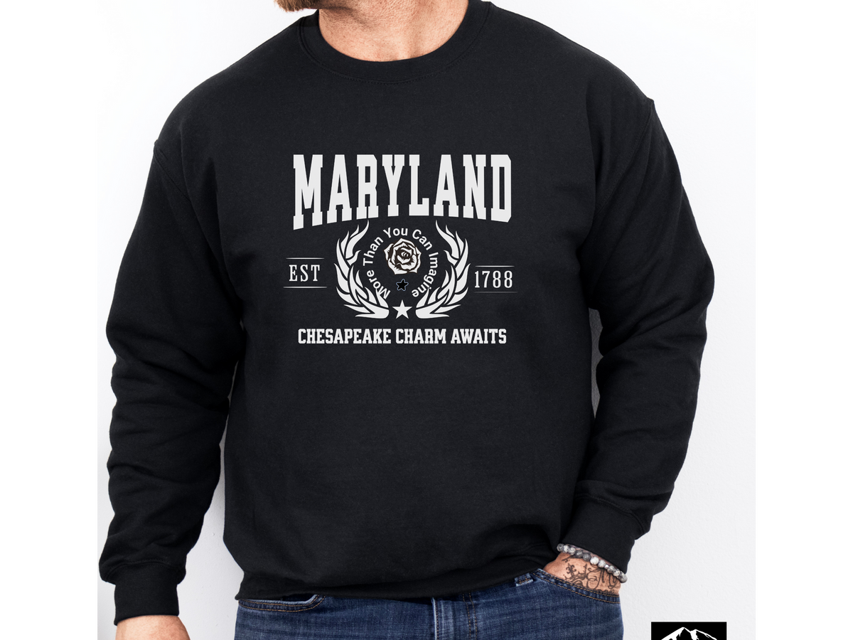 Maryland State Legacy Sweatshirt – Chesapeake Charm Awaits | Unisex Coastal Heritage Pullover