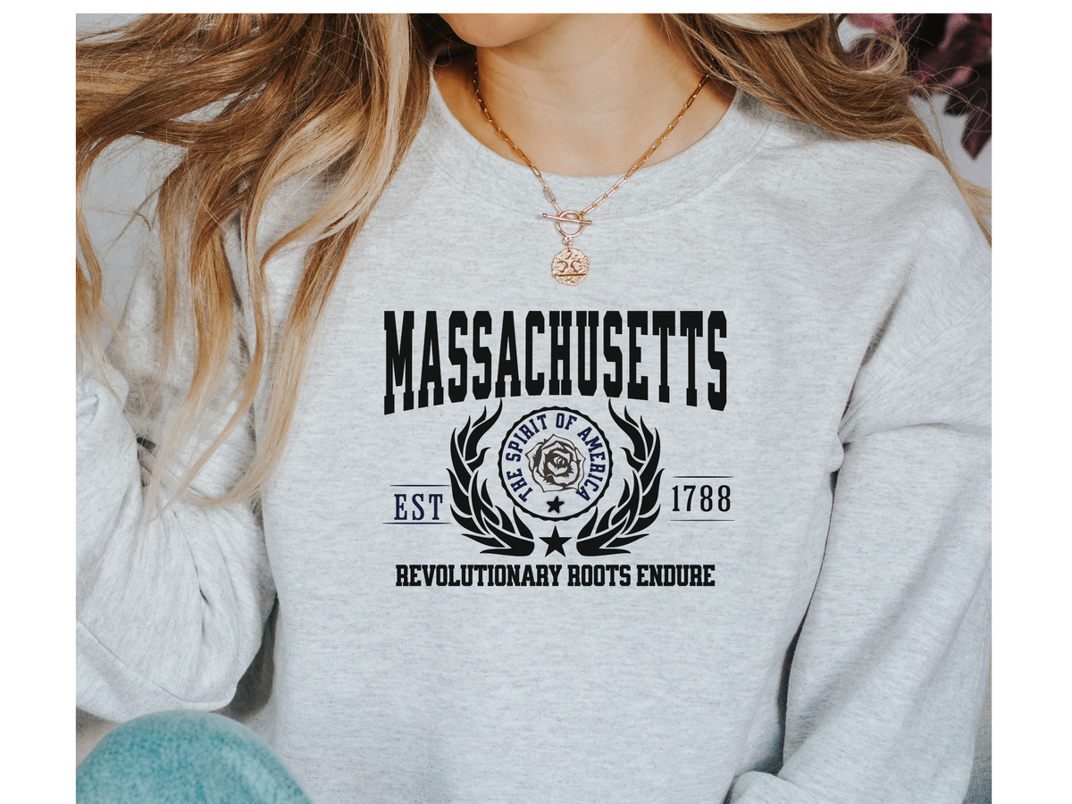 Massachusetts State Legacy Sweatshirt – Revolutionary Roots Endure | Unisex New England Heritage Crewneck