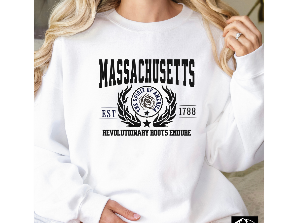 Massachusetts State Legacy Sweatshirt – Revolutionary Roots Endure | Unisex New England Heritage Crewneck