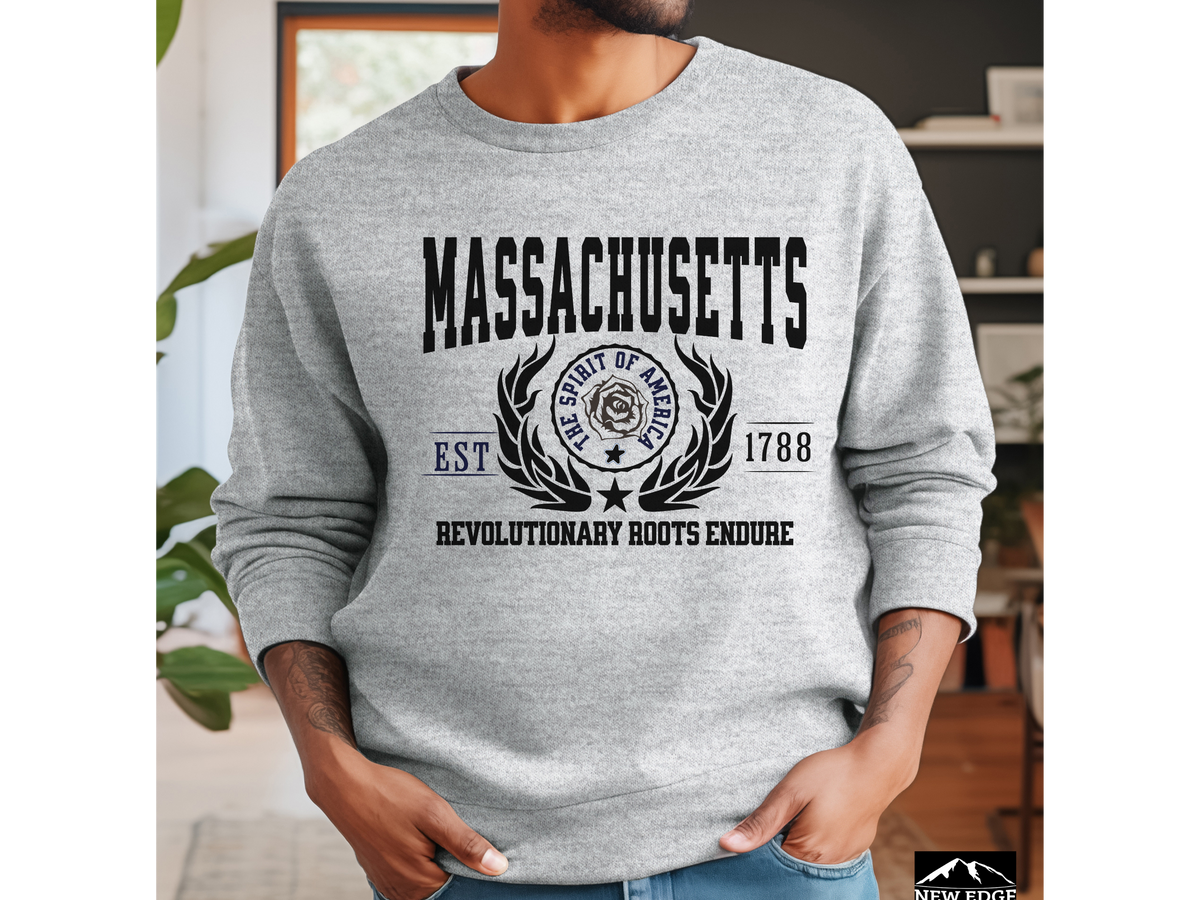 Massachusetts State Legacy Sweatshirt – Revolutionary Roots Endure | Unisex New England Heritage Crewneck