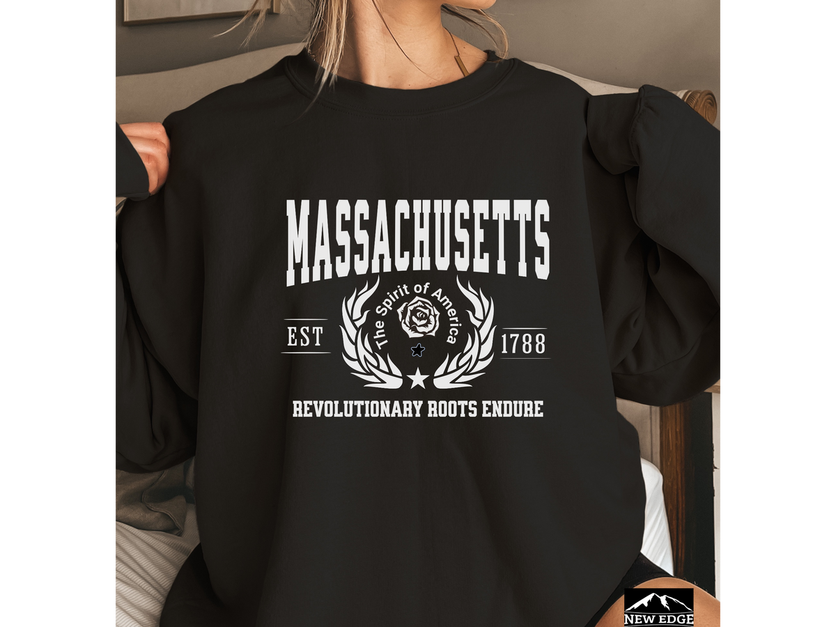 Massachusetts State Legacy Sweatshirt – Revolutionary Roots Endure | Unisex New England Heritage Crewneck