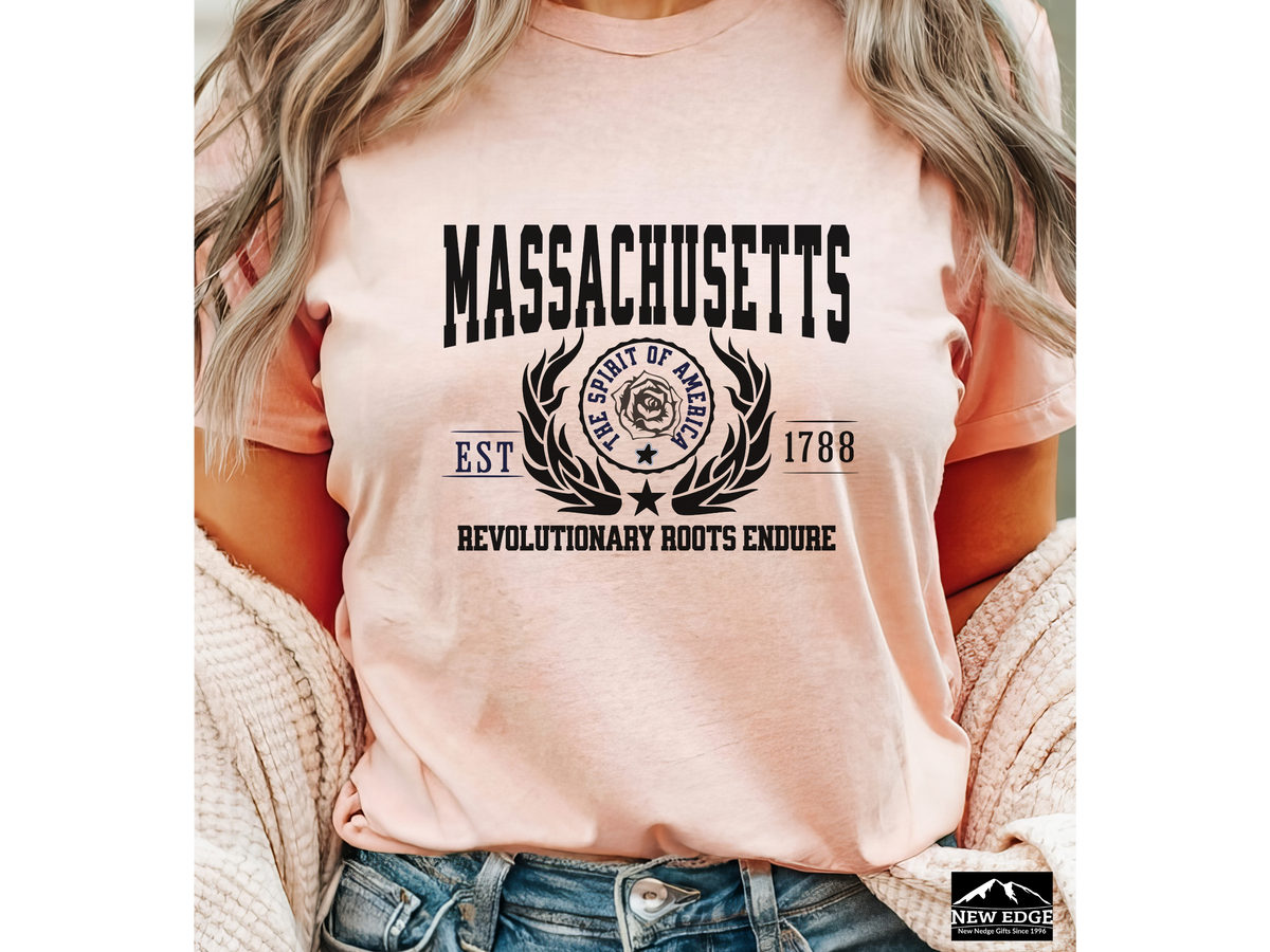 Massachusetts State Legacy T-Shirt – Unisex Historic Pride Tee | "Revolutionary Roots Endure" | New England Heritage Shirt