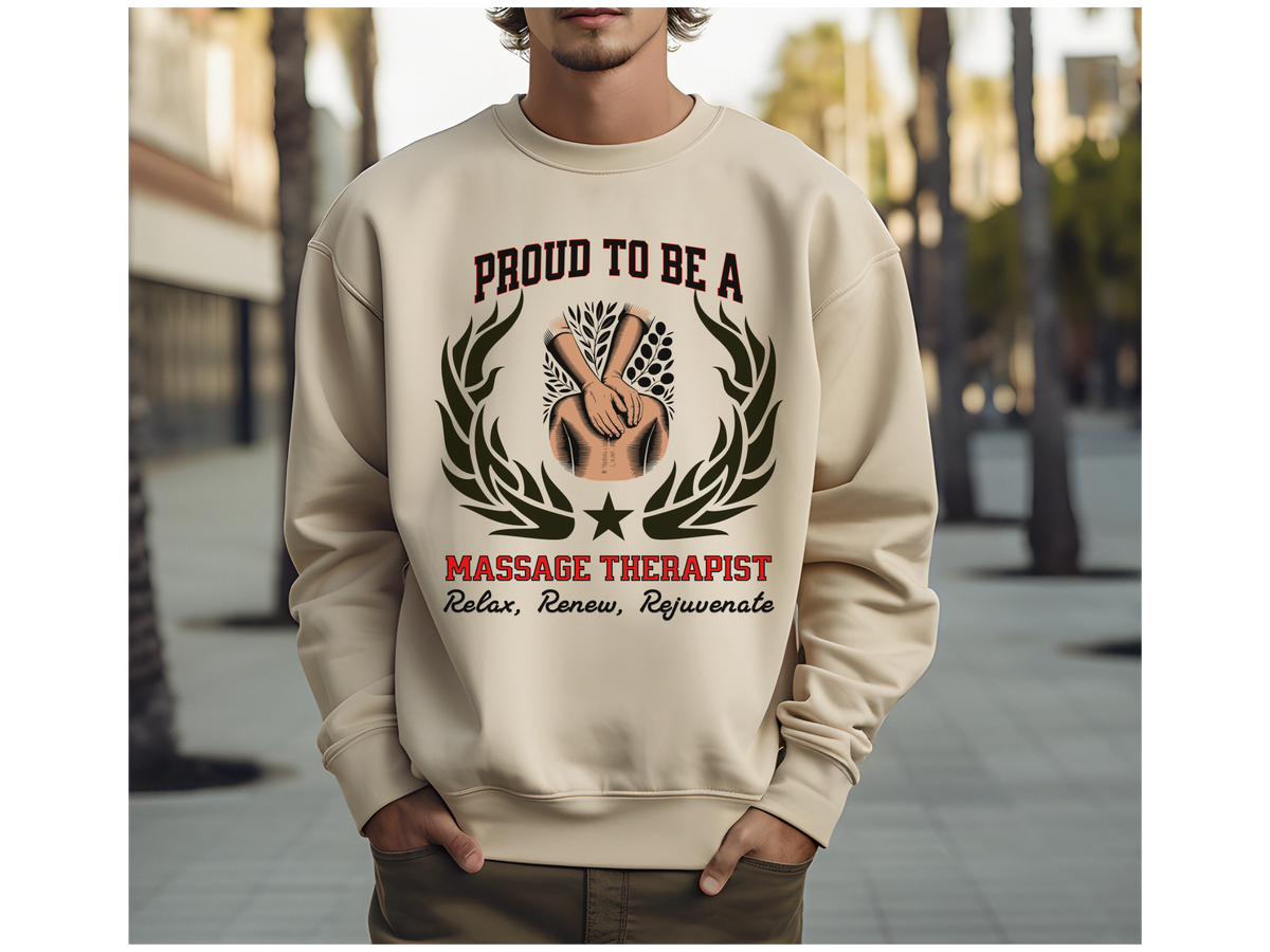 Massage Therapist Sweatshirt – Unisex Relaxation Gift – Proud to Be a Therapist: Relax, Renew, Rejuvenate