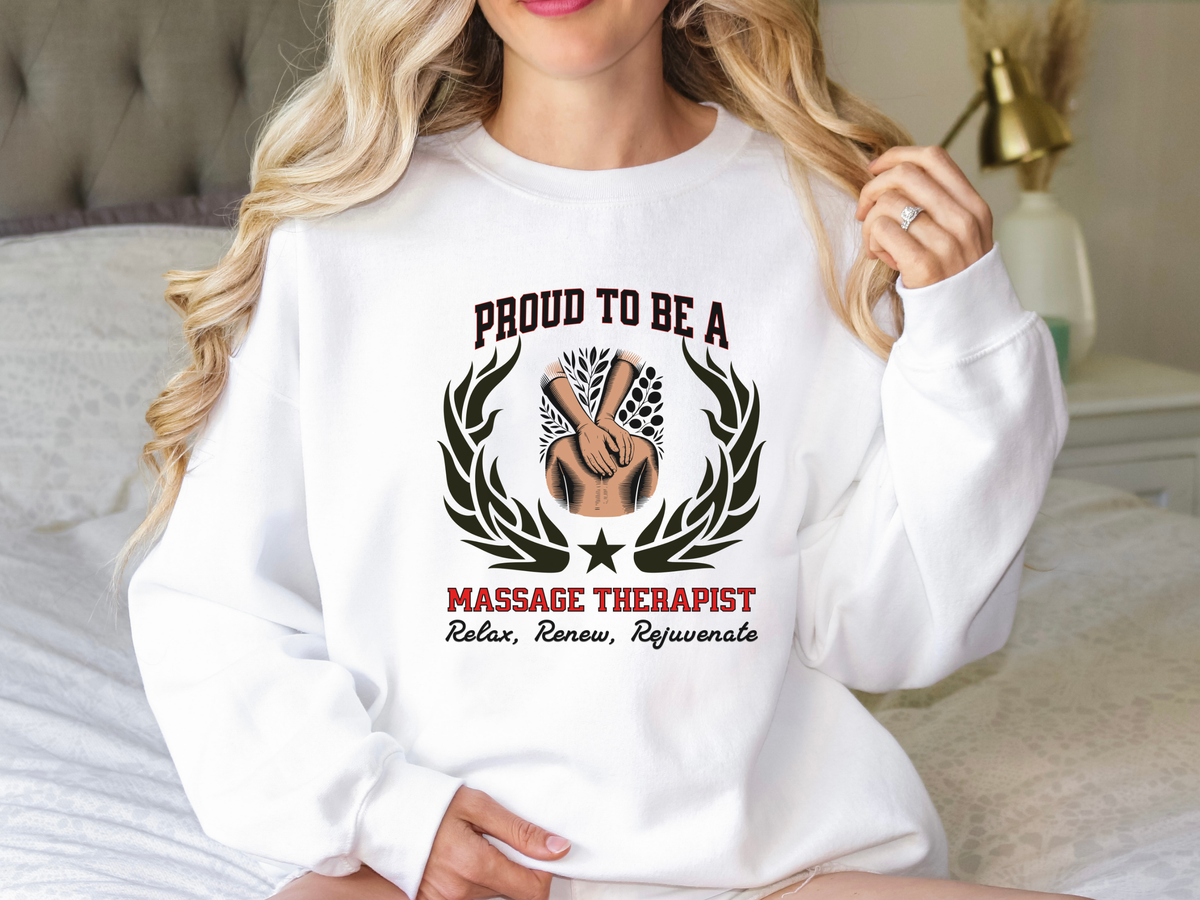 Massage Therapist Sweatshirt – Unisex Relaxation Gift – Proud to Be a Therapist: Relax, Renew, Rejuvenate