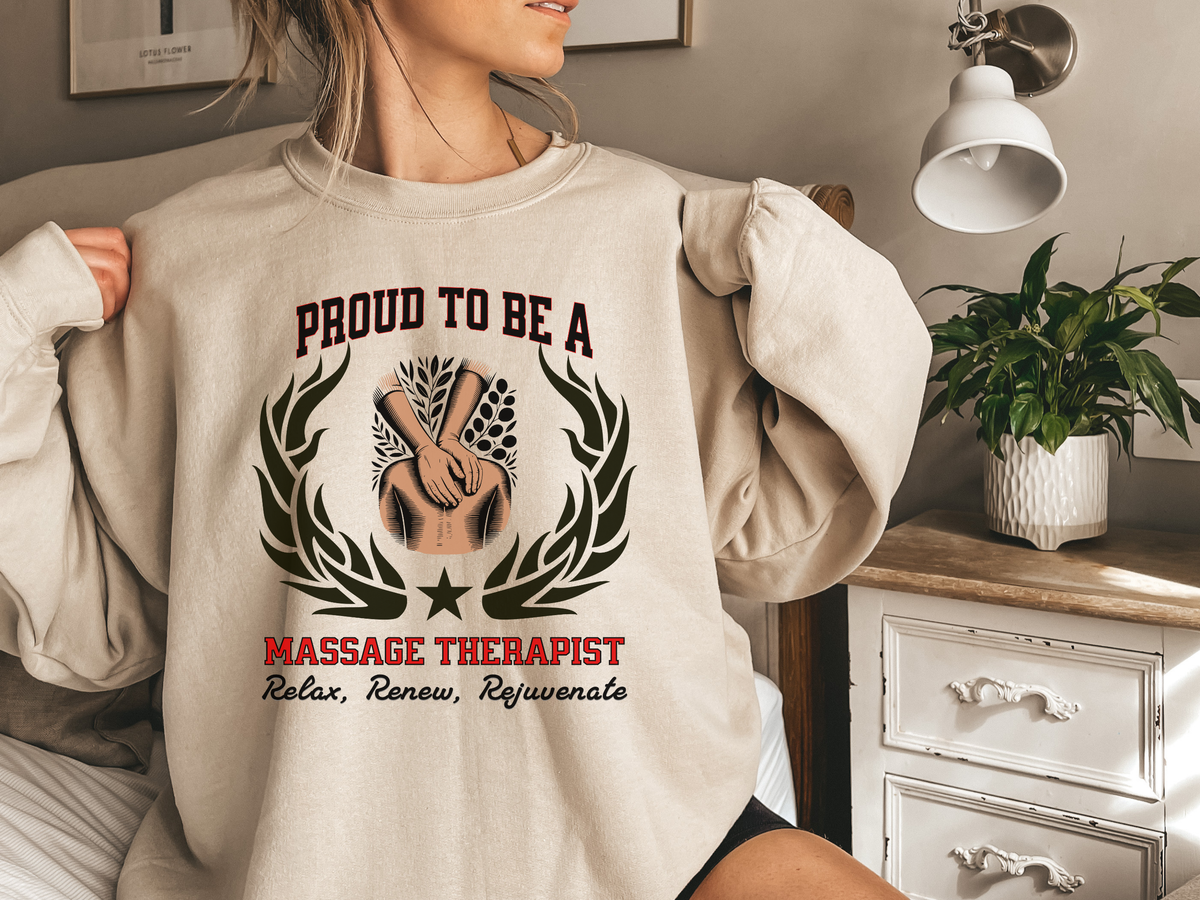 Massage Therapist Sweatshirt – Unisex Relaxation Gift – Proud to Be a Therapist: Relax, Renew, Rejuvenate