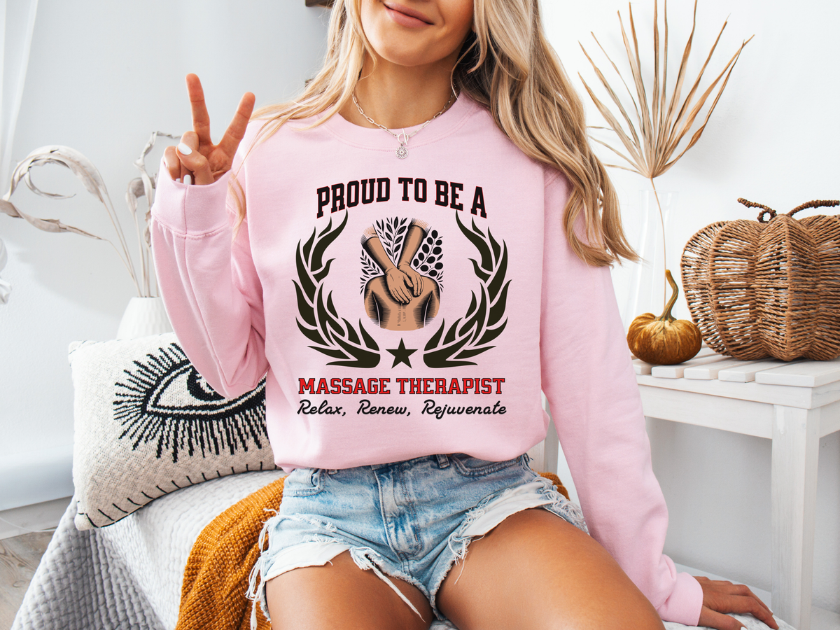 Massage Therapist Sweatshirt – Unisex Relaxation Gift – Proud to Be a Therapist: Relax, Renew, Rejuvenate