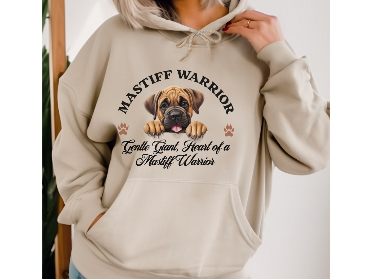Mastiff Dog Hoodie – "Gentle Giant, Heart of a Mastiff Warrior" | Unisex Cozy Hoodie for Loyal Protectors