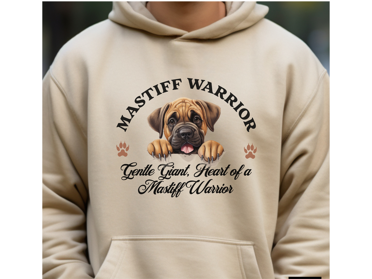 Mastiff Dog Hoodie – "Gentle Giant, Heart of a Mastiff Warrior" | Unisex Cozy Hoodie for Loyal Protectors