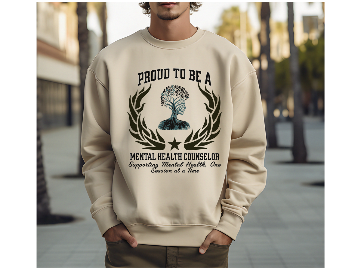 Proud Mental Health Counselor Sweatshirt – Unisex Therapist Gift – Supporting Mental Health One Session at a Time
