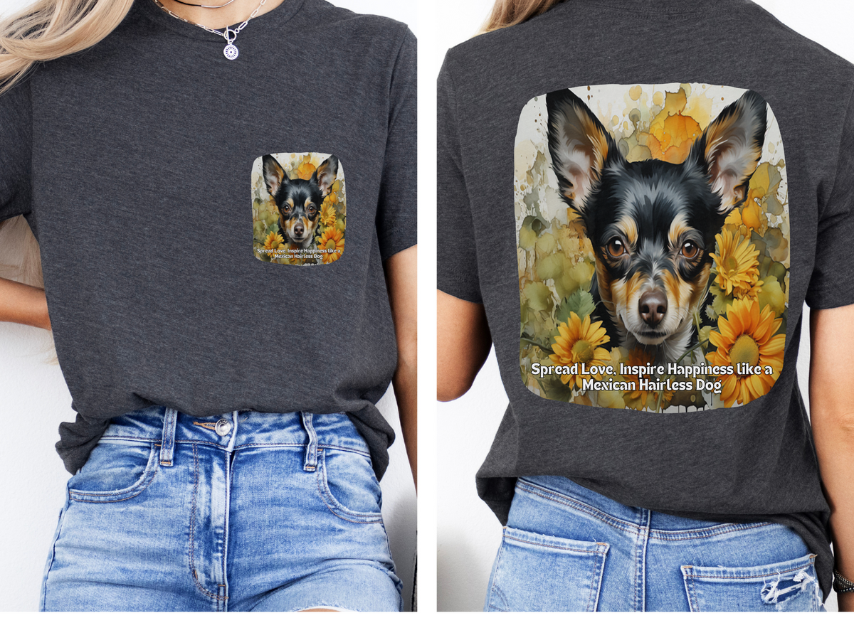 Sunflower Mexican Hairless Dog T-Shirt – Spread Love & Inspire Happiness | Unisex Tee