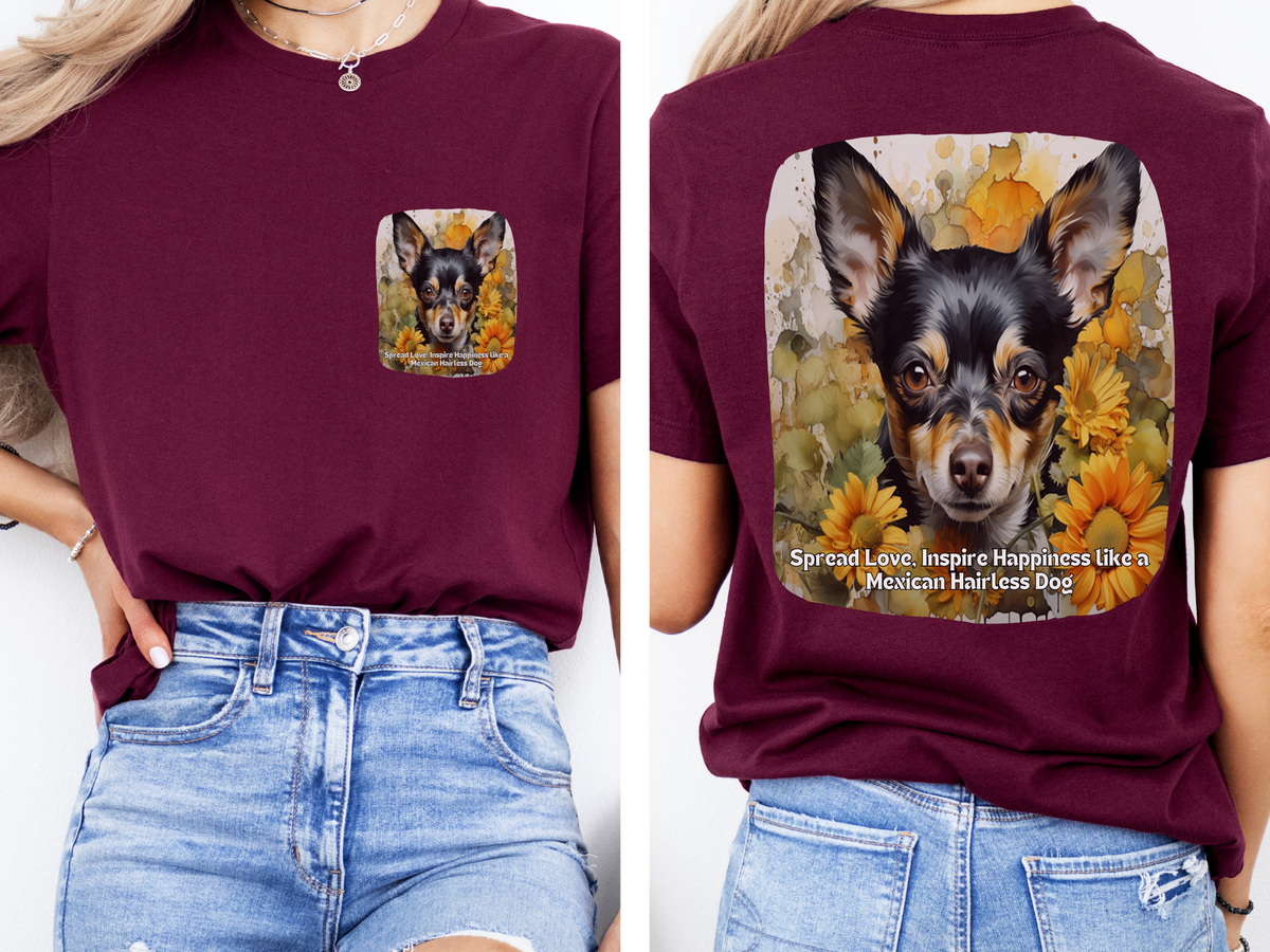 Sunflower Mexican Hairless Dog T-Shirt – Spread Love & Inspire Happiness | Unisex Tee