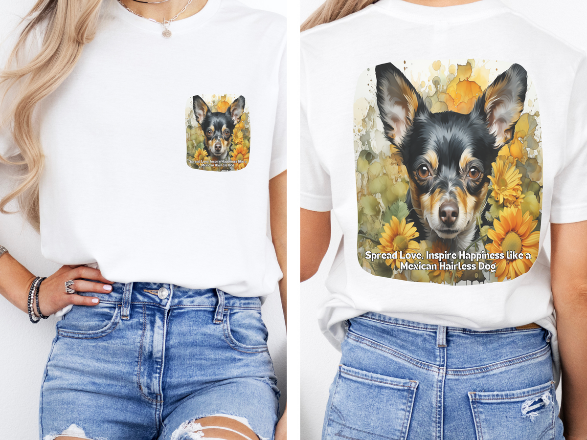 Sunflower Mexican Hairless Dog T-Shirt – Spread Love & Inspire Happiness | Unisex Tee