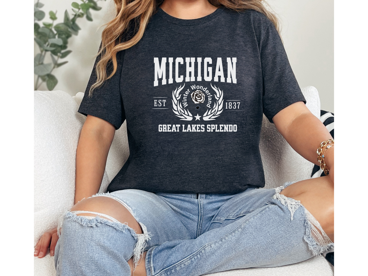 Michigan State Legacy T-Shirt – Unisex Great Lakes Pride Tee | "Great Lakes Splendor" | Midwest Nature & Heritage Shirt