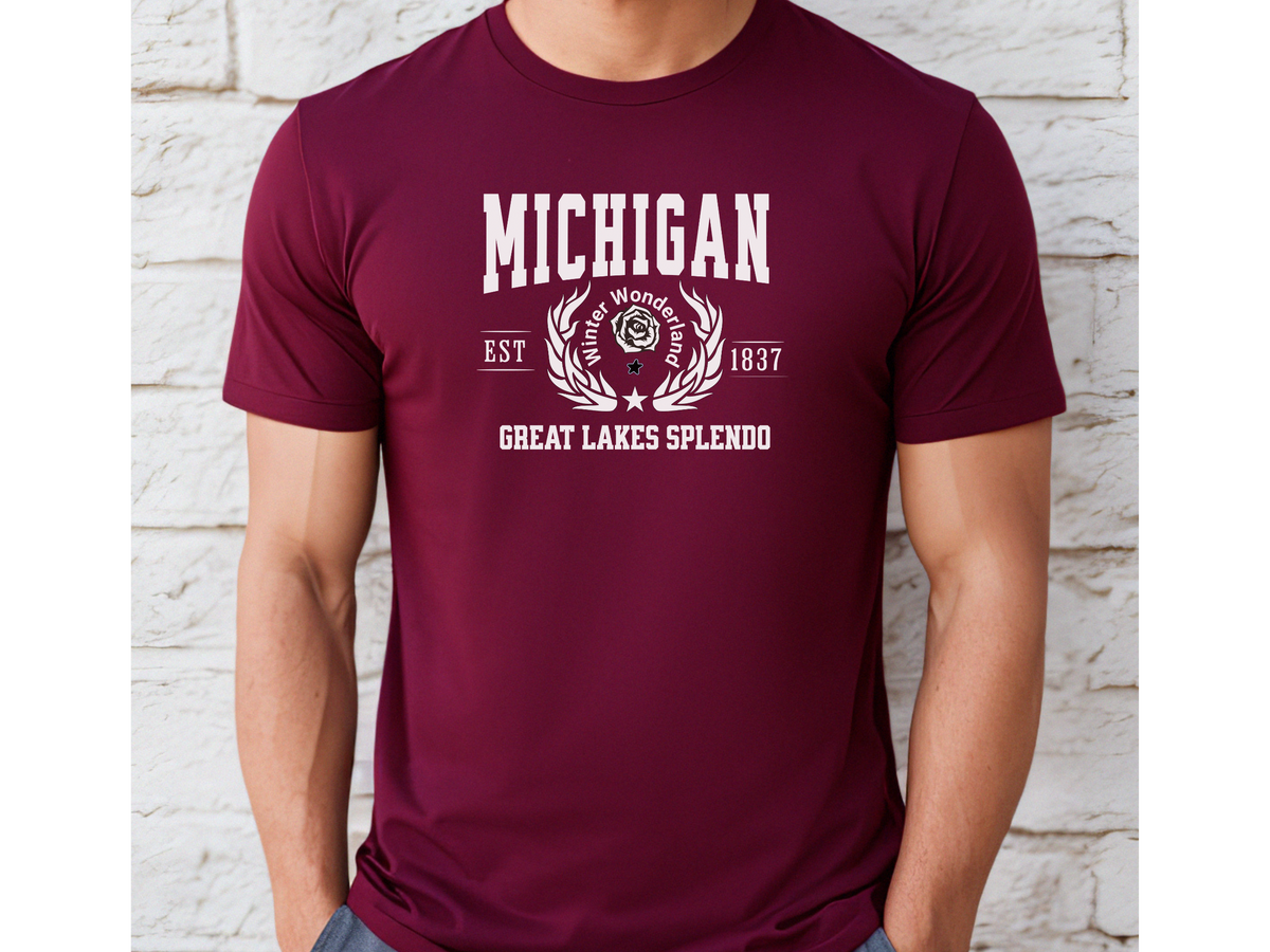 Michigan State Legacy T-Shirt – Unisex Great Lakes Pride Tee | "Great Lakes Splendor" | Midwest Nature & Heritage Shirt