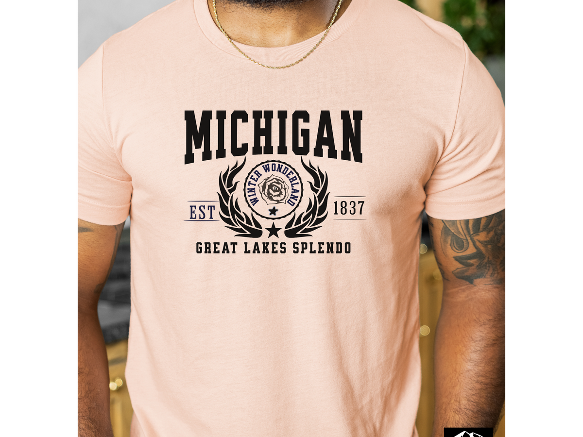 Michigan State Legacy T-Shirt – Unisex Great Lakes Pride Tee | "Great Lakes Splendor" | Midwest Nature & Heritage Shirt
