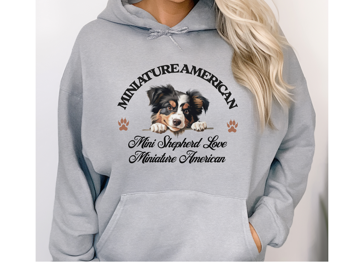 Miniature American Shepherd Dog Hoodie – "Mini Shepherd Love: Miniature American Pride" | Unisex Cozy Hoodie for Energetic Companions