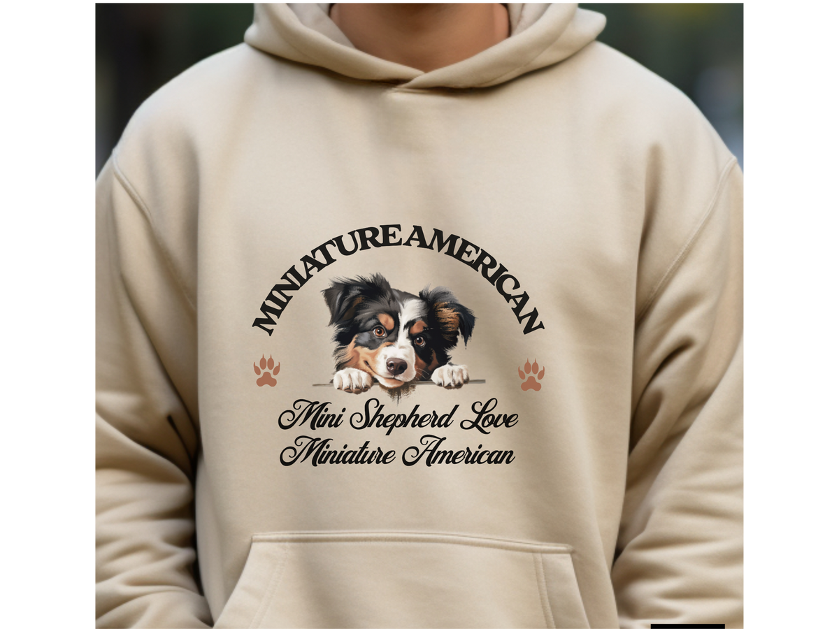 Miniature American Shepherd Dog Hoodie – "Mini Shepherd Love: Miniature American Pride" | Unisex Cozy Hoodie for Energetic Companions
