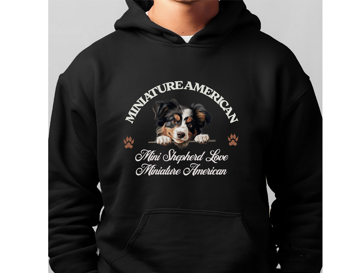 Miniature American Shepherd Dog Hoodie – "Mini Shepherd Love: Miniature American Pride" | Unisex Cozy Hoodie for Energetic Companions