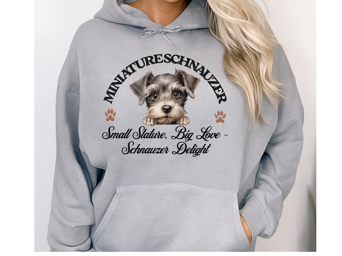Miniature Schnauzer Dog Hoodie – "Small Stature, Big Love: Schnauzer Delight" | Unisex Cozy Hoodie for Smart & Spirited Pups