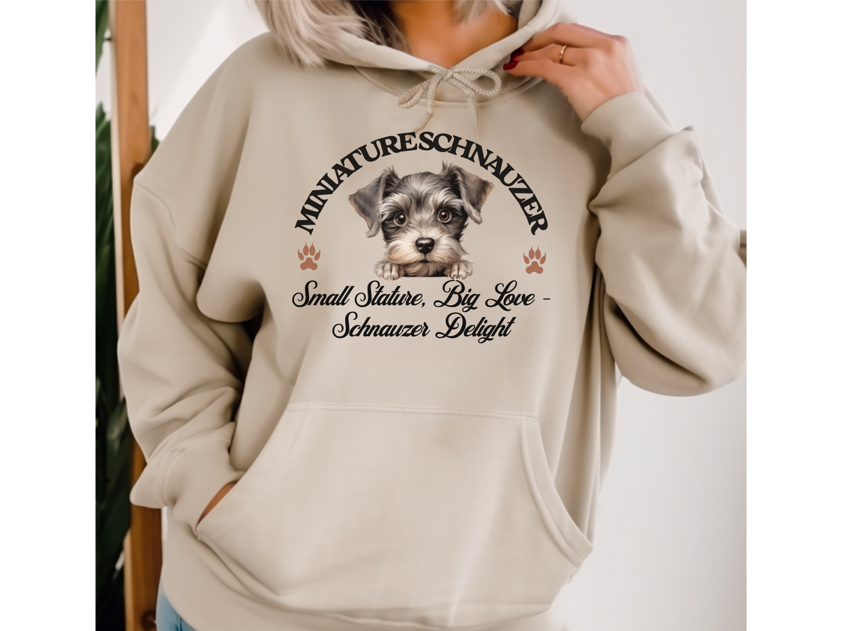 Miniature Schnauzer Dog Hoodie – "Small Stature, Big Love: Schnauzer Delight" | Unisex Cozy Hoodie for Smart & Spirited Pups