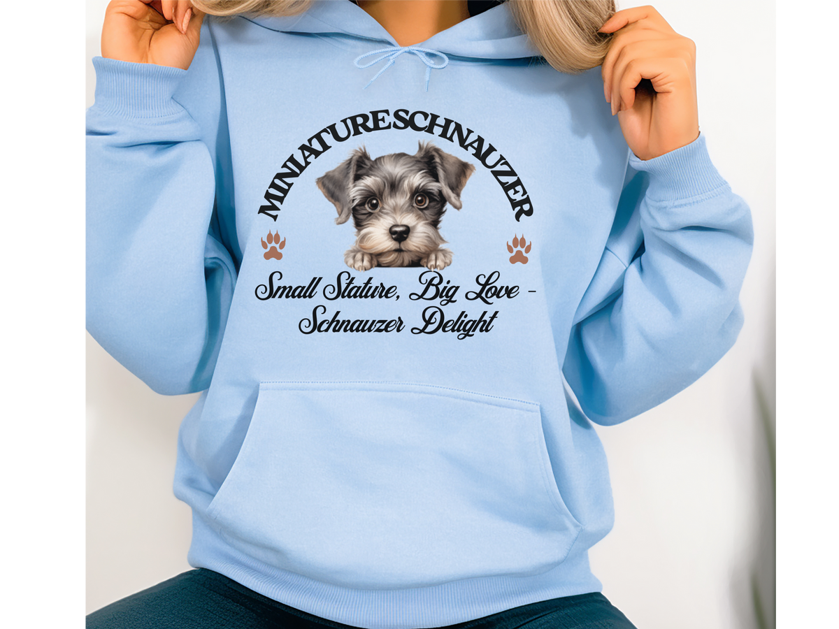 Miniature Schnauzer Dog Hoodie – "Small Stature, Big Love: Schnauzer Delight" | Unisex Cozy Hoodie for Smart & Spirited Pups